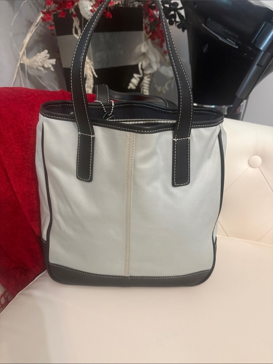 Coach Handbags - Coach Hampton Vintage Two-Tone Tote Bag - light blue and Black or navy Creed: